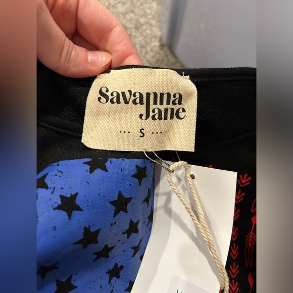 NWT flag shirt with studded fringe hem- multiple sizes! - Picture 4 of 4